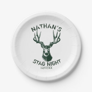 Custom Stag Night Antlers Pappteller