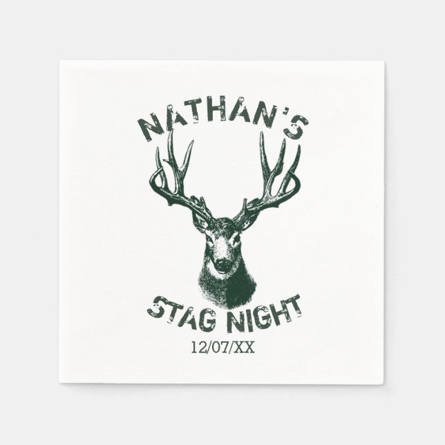 Custom Stag Night Antlers Serviette (Vorderseite)