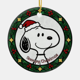 Custom Stained glass effect DOG'S name Christmas  Keramik Ornament