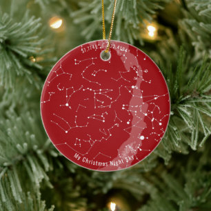 Custom Star Map - Keramik Weihnachtsschmuck