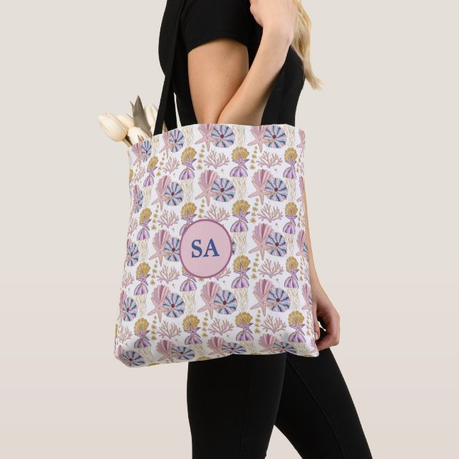 Custom Starfish Seashell Blue Lila Pink Nautic Tasche (Von Nahem)