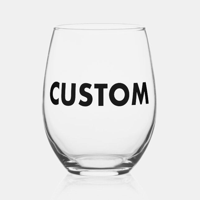 Custom Stemless Wine Glass Blank Template - 16oz Weinglas Ohne Stiel (Vorderseite)