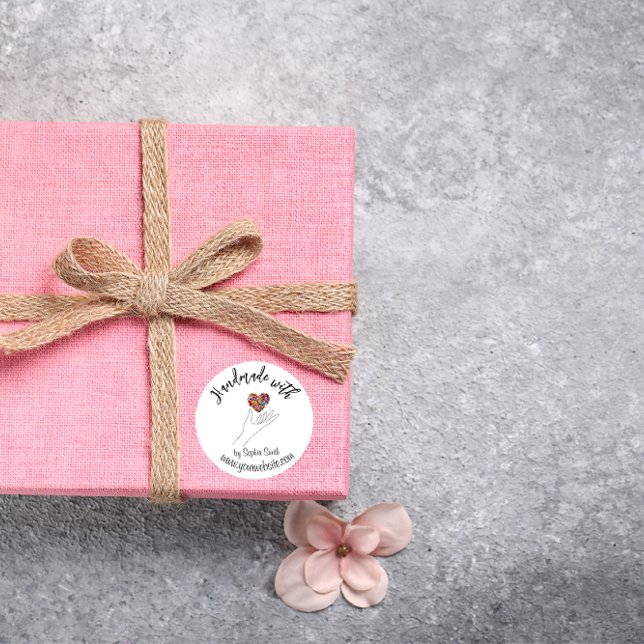 Custom Stickers Handmade with Love elegant white (Von Creator hochgeladen)