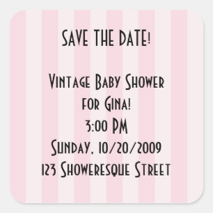 Custom Stickers - Retro Save the Date! Rosa Streif