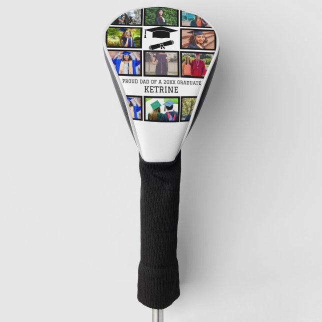 Custom stolzer Vater des Absolventen 11 Foto Colla Golf Headcover (Vorderseite)