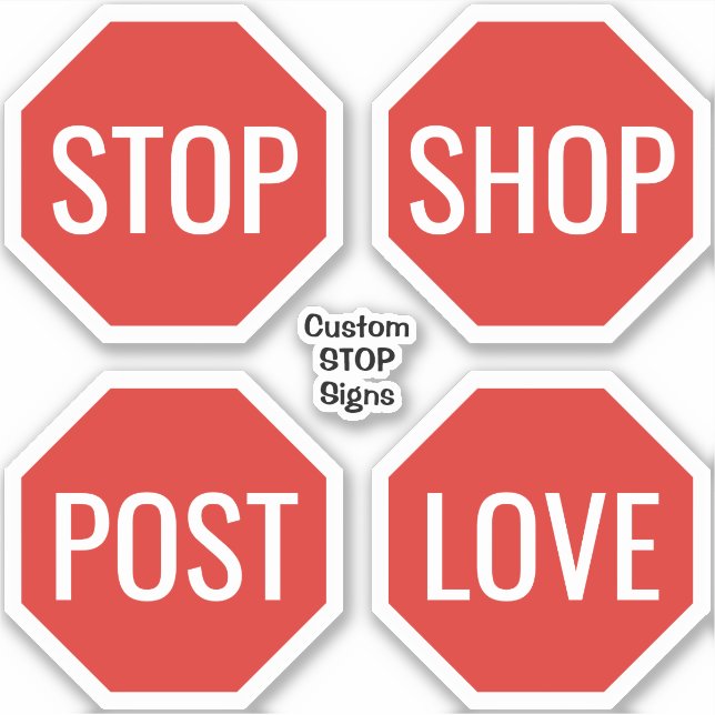 Custom STOP Sign Stickers Aufkleber (Vorderseite)