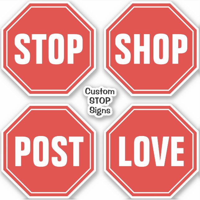 Custom STOP Sign Stickers Aufkleber (Vorderseite)