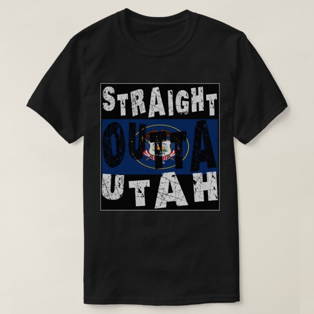 CUSTOM Straight Outta Utah Meme T-Shirt (Design vorne)