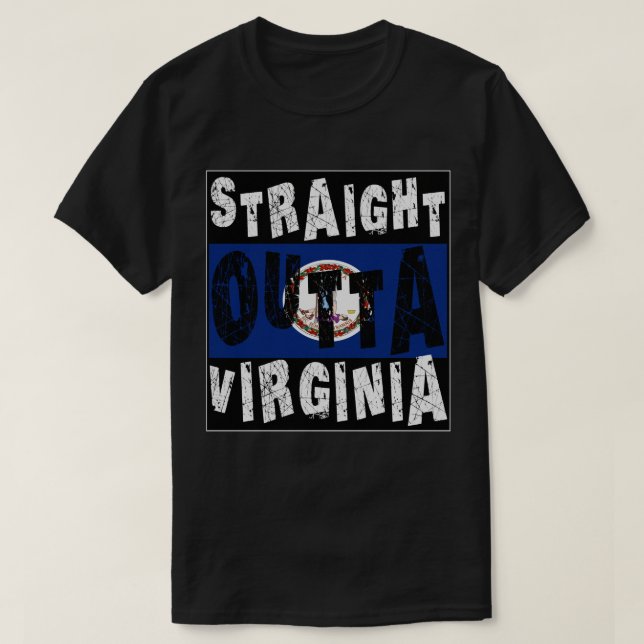 CUSTOM Straight Outta Virginia Meme T-Shirt (Design vorne)
