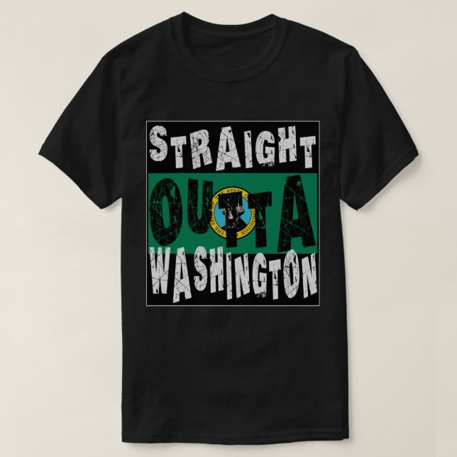 CUSTOM Straight Outta Washington Meme T-Shirt (Design vorne)