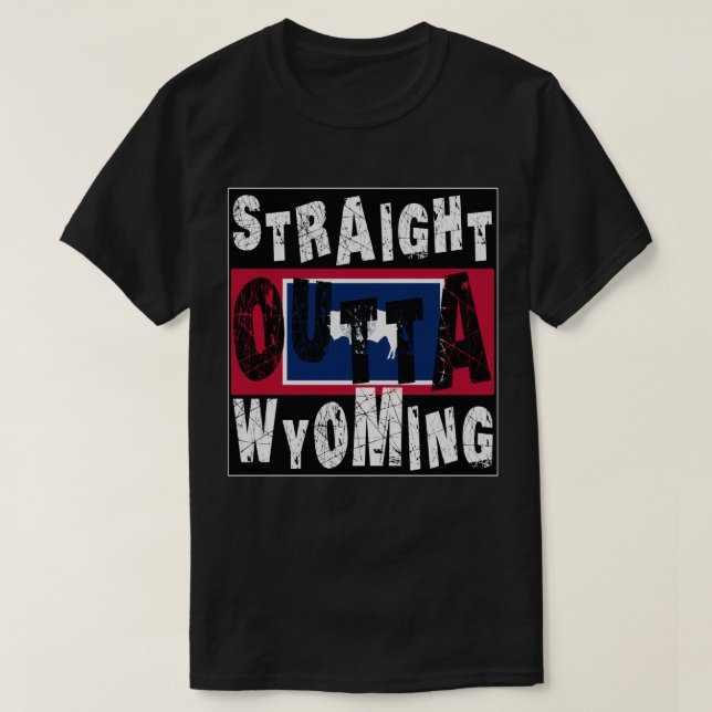 CUSTOM Straight Outta Wyoming Meme T-Shirt (Design vorne)