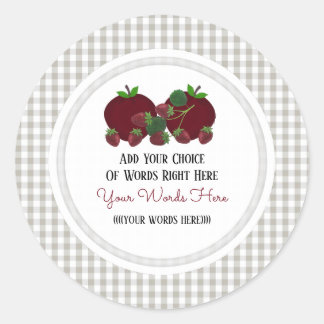 Custom Strawberry Apple Classic Round Sticker