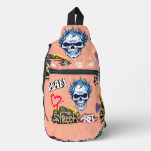 Custom streetart Graffiti Dreamy Romantikrosa Crossbody Bag