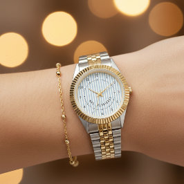 Custom Striped His and Hers Watch for Couple Gift Armbanduhr