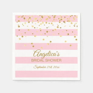 Custom Stripes Blush Pink Rose Gold Brautparty Serviette