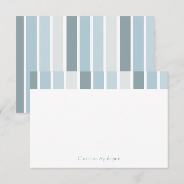 Custom Striping Blue Baby Boy Dusche Vielen Dank Dankeskarte (Vorne/Hinten)