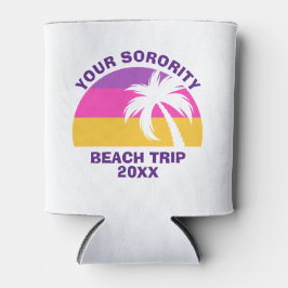 Custom Studentinnenverbindung Beach Trip Pink Palm Dosenkühler