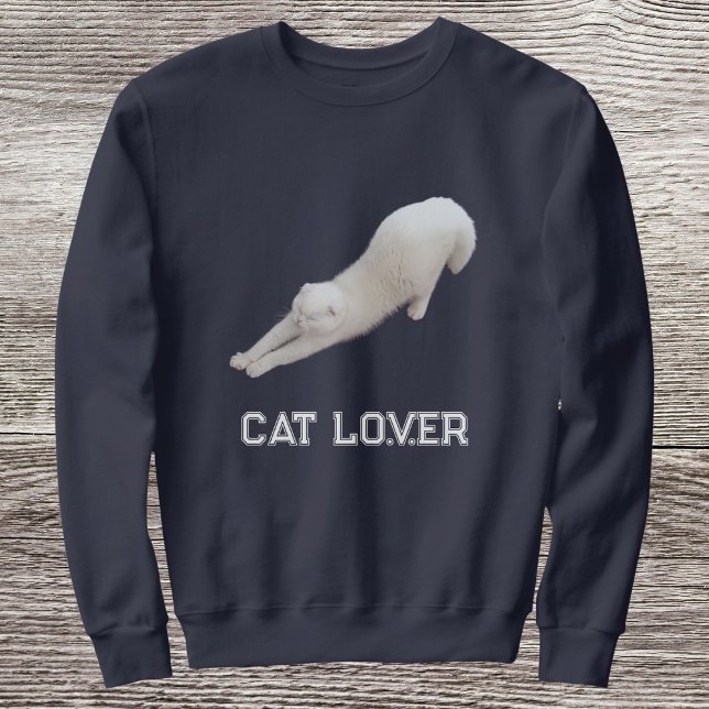 Custom Stylish Cute Funny Cat Pet Lover Navy Blue Sweatshirt (Von Creator hochgeladen)