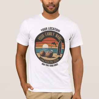 Custom Summer 2025 Family Beach Urlaub Retro T-Shirt