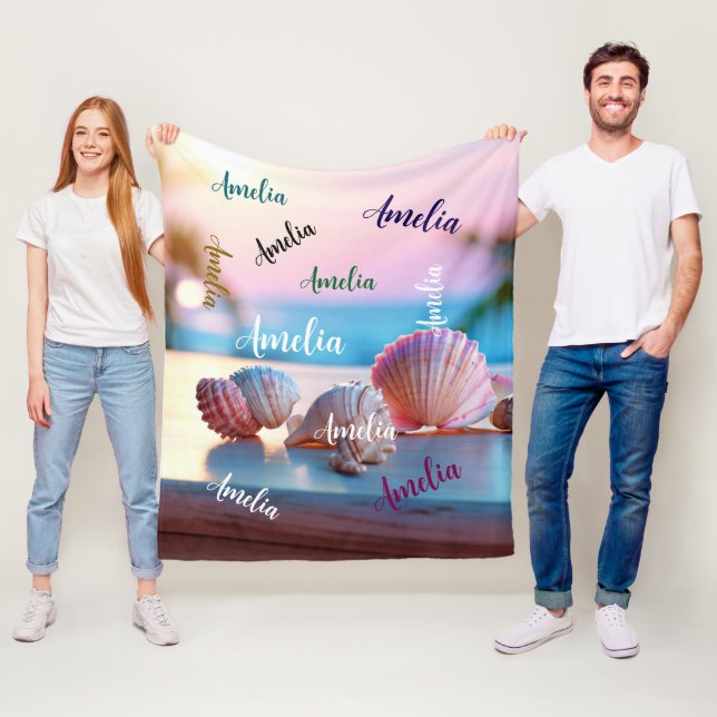 Custom Summer Beach Elegant Fleecedecke (Beispiel)