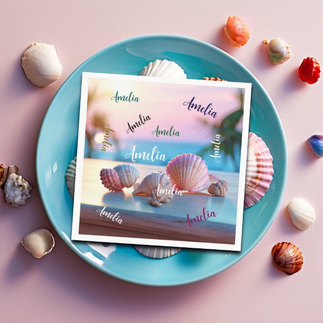 Custom Summer Beach Elegant Serviette (Von Creator hochgeladen)