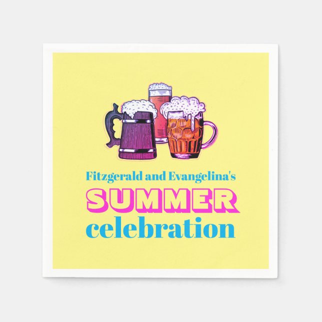 Custom Summer Beer Paper Serviette (Vorderseite)