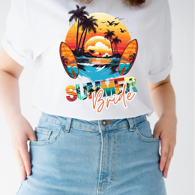 Custom Summer Bride Brautparty T-Shirt (Von Creator hochgeladen)
