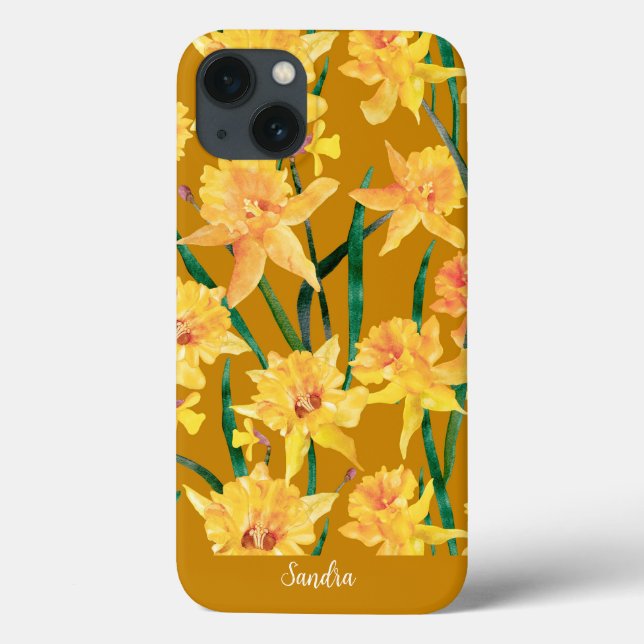 Custom Summer Daffodil Muster Case-Mate iPhone Hülle (Rückseite)