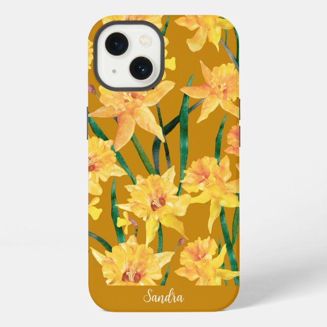 Custom Summer Daffodil Muster iPhone Hülle (Rückseite)