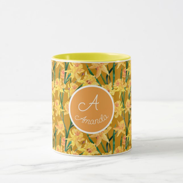 Custom Summer Daffodil Muster Tasse (Zentrum)