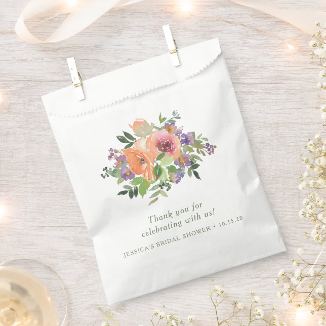 Custom Summer Floral Vielen Dank Brautparty Geschenktütchen (Ausgeschnitten)