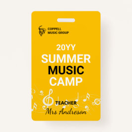 Custom Summer Music Camp Lehrer-ID-Abzeichen Ausweis