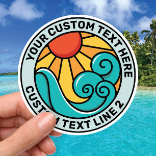 Custom Sun and Surf Sticker - ReiseSouvenir