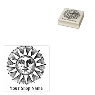 Custom Sun Burst Rustikales Kleinunternehmen Gummistempel