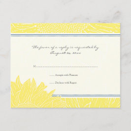 ::custom: Sunflower RSVP Card: Navy & Yellow