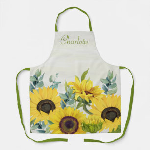 Custom Sunflower Watercolor Illustration Schürze