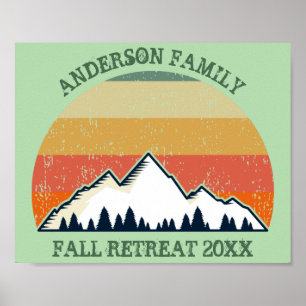 Custom Sunset Fall Retreat Berg Wanderung Poster