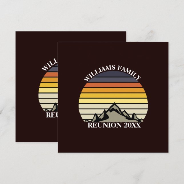 Custom Sunset Mountain Family Wiedersehen Party Einladung (Vorne/Hinten)