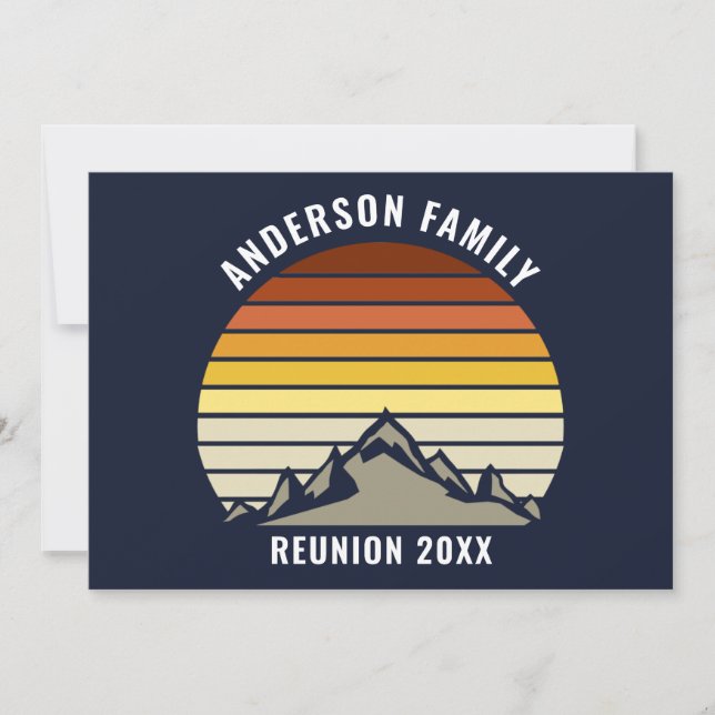 Custom Sunset Mountain Family Wiedersehen Party Einladung (Vorderseite)