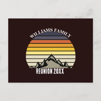 Custom Sunset Mountain Family Wiedersehen Party Postkarte