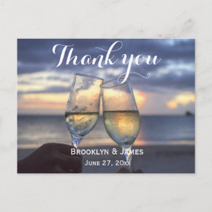Custom Sunset On Beach Hochzeit Vielen Dank Postka Postkarte