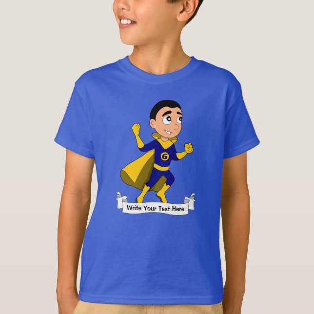Custom Superheld-Cartoon T-Shirt (Vorderseite)