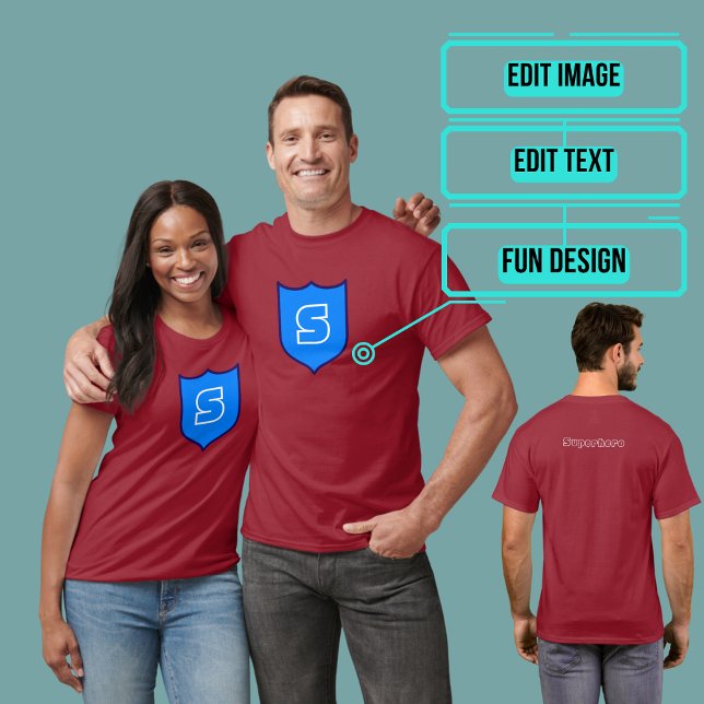 Custom Superherd Blue Shield Geek T-Shirt (Please enjoy our tee.)
