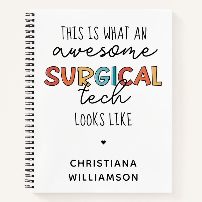 Custom Surgical Technologe Funny Operation OR Tech Notizbuch (Vorderseite)