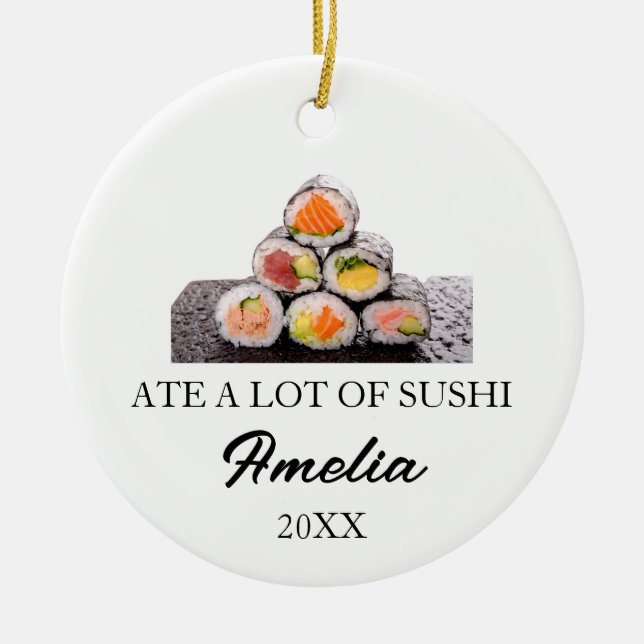 Custom Sushi Christmas, Funny Sushi Gifts  Keramik Ornament (Vorne)