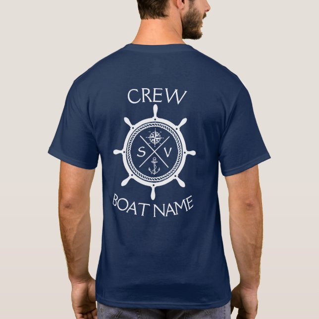 Custom SV Segelschiff Logo "Ihr Name hier" T-S T-Shirt (Rückseite)