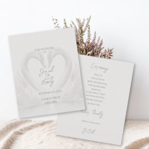 Custom Swan Wedding Program Flyer