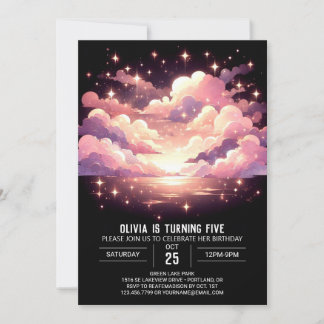 Custom Sweet Celestial Digital Geburtstag Einladung