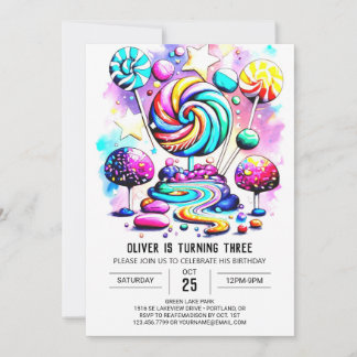 Custom Sweet Lollipop Geburtstag Einladung