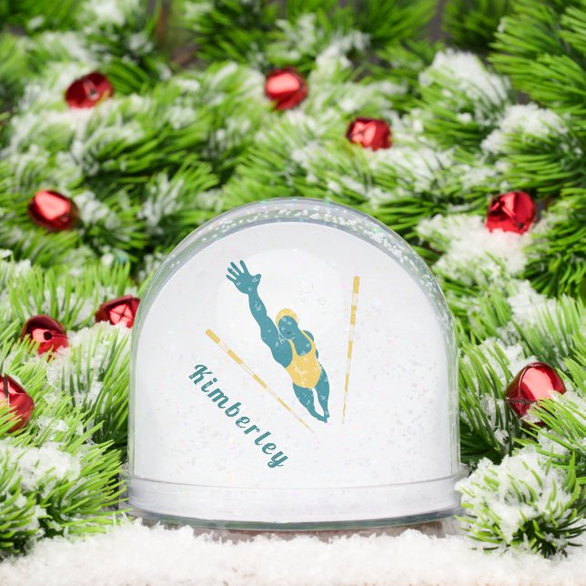 Custom Swimmer Snow Globe Gift (Noël)